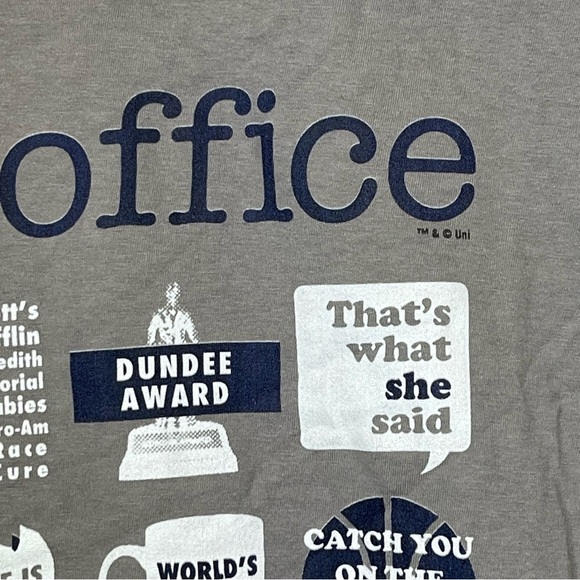 The Office T Shirt Mens Large Gray Schrute Farms Dunder Mifflin Advertisement - Picture 7 of 9